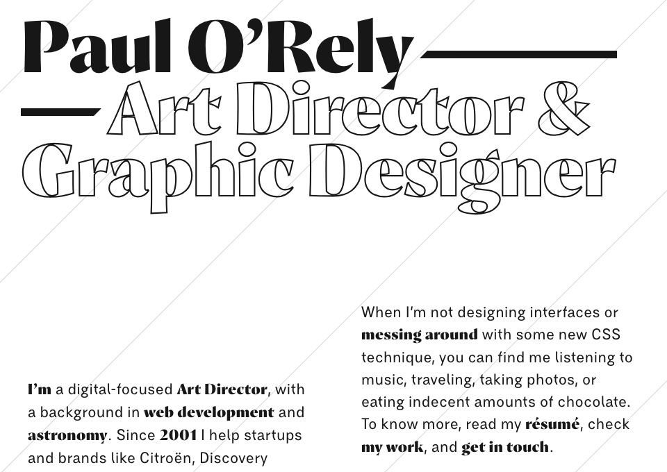 Paul O’Rely ⁄⁄ Art Director