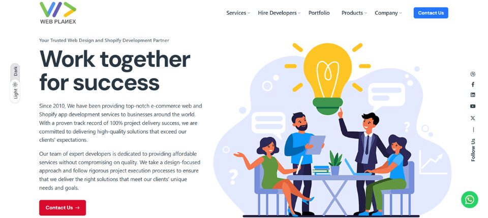 Top 10 Shopify Development Companies 7 WebPlanex